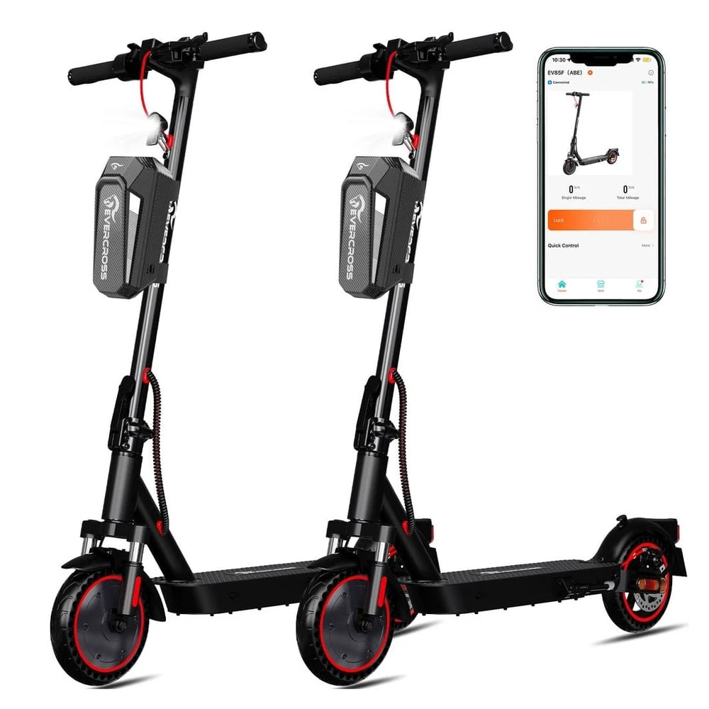 EVERCROSS TECH EV85F ABE E-Roller, 8.5 Zoll, Schwarz-Rot, 2 Stück