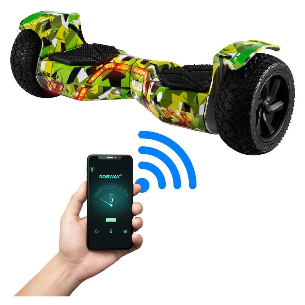 ROBWAY X2 Hoverboard, 8.5 Zoll, Woodland Camo, Offroad-Reifen