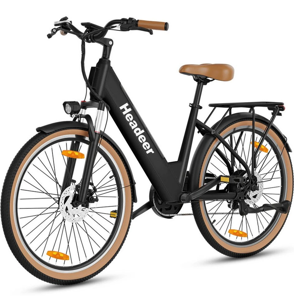 Vankel E-Bike Cityrad 26 Zoll, 48V Akku, Shimano 7-Gang, Heckmotor, 552 Wh