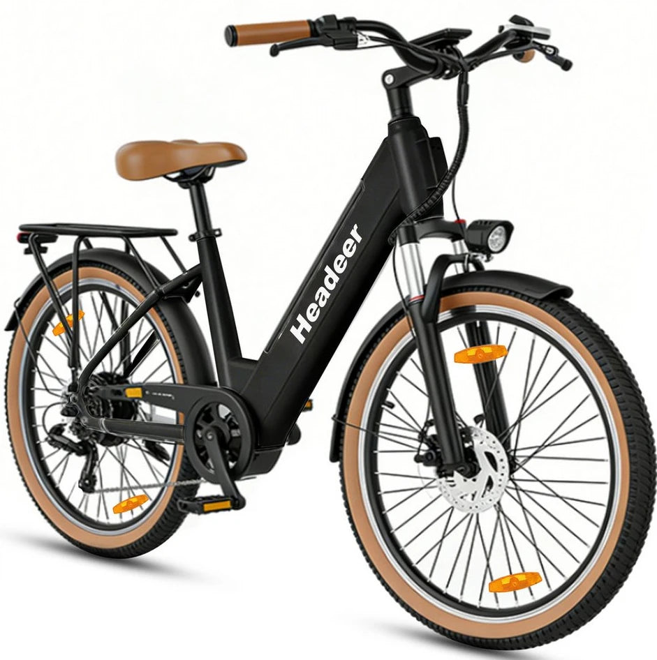 Vankel E-Bike Cityrad 26 Zoll, 250W, 648Wh, 120km, Shimano 7-Gang, Tiefeinsteiger