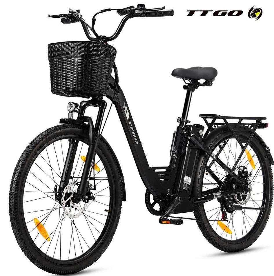 TTGO E-Bike Cityrad 26 Zoll, 650Wh, 7 Gang SHIMANO, Aluminiumrahmen
