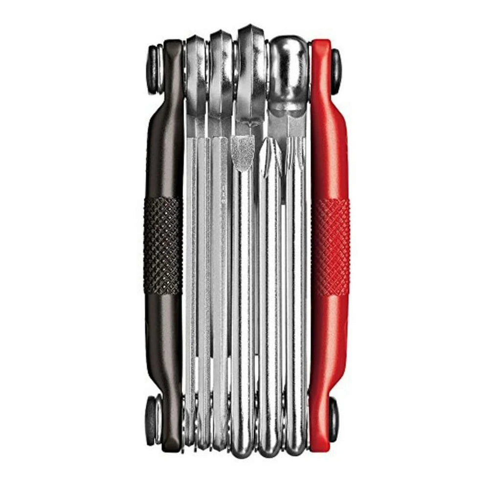 crankbrothers Multitool M10, black/red, 10 Funktionen, Aluminium/Stahl