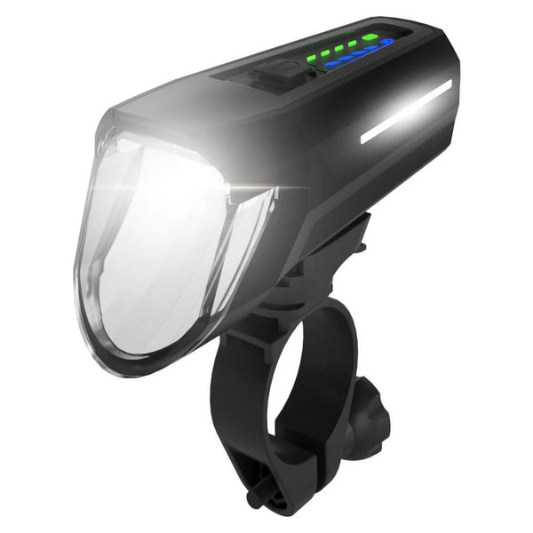 FISCHER Fahrrad -Frontlicht LED-Akku, 110 Lux, USB-C, Schwarz