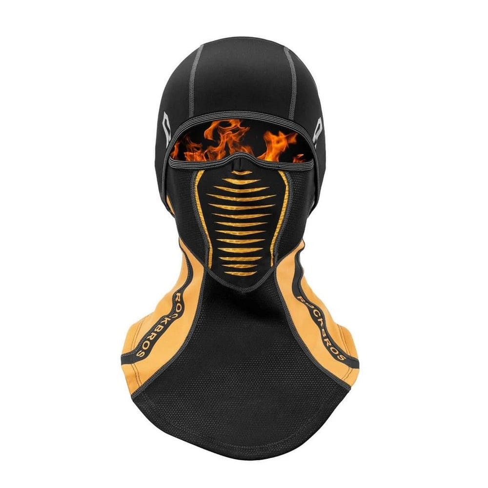 ROCKBROS Sturmhaube Winter, 100% Polyester, Unisex, Schwarz Grau/Orange