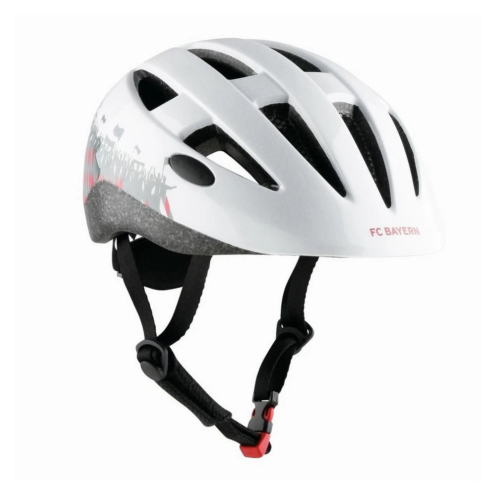 FC Bayern München Kinderfahrradhelm, weiß, Größe M (53-58 cm)