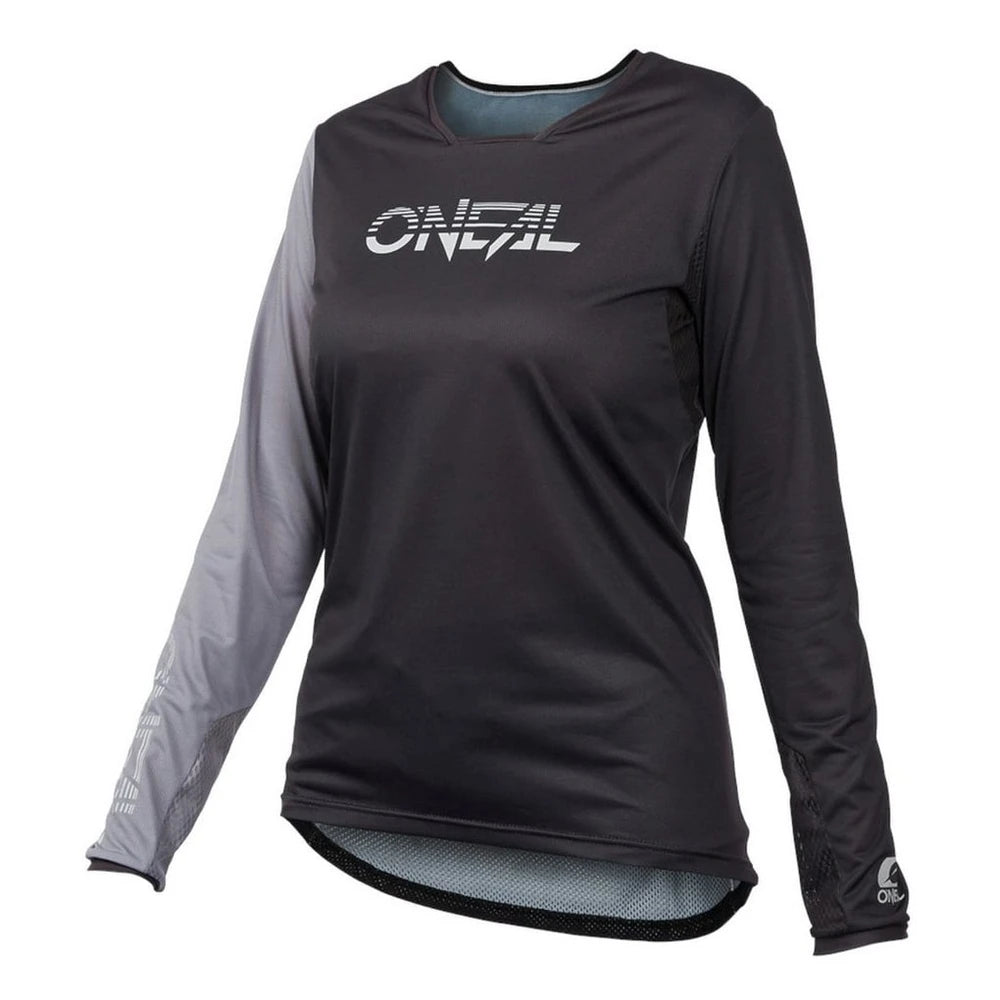 O'NEAL Element FR Damen Mountainbike Jersey Hybrid V.23, Größe L, Schwarz Grau