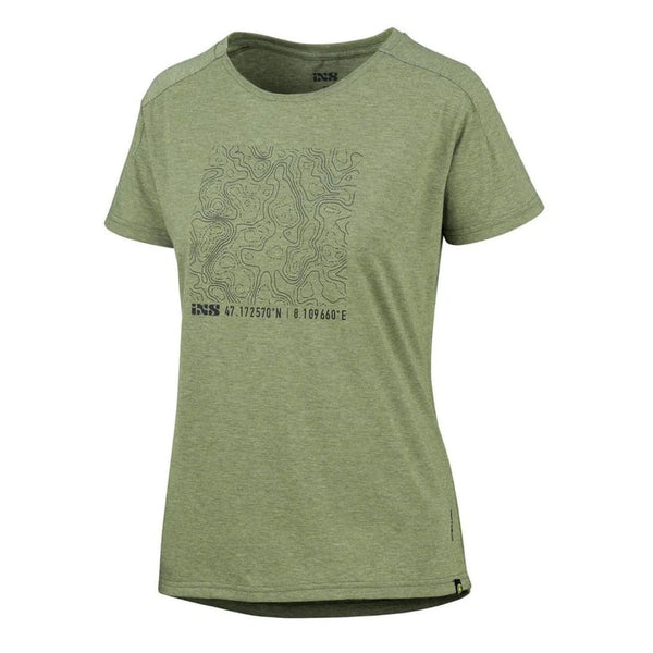 IXS Flow Girls Contour Tech Tee, Regular Fit, Olive, Größe L
