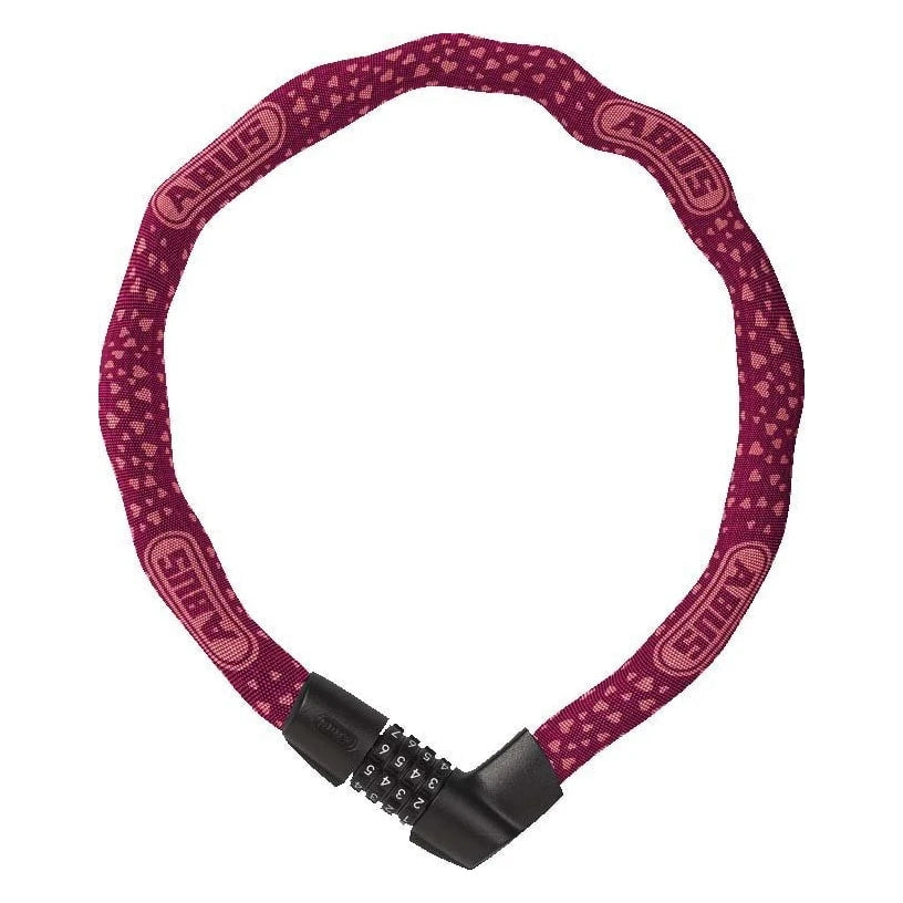 ABUS Kettenschloss Tresor 1385, 75 cm, Zahlenkombination, pink/rot