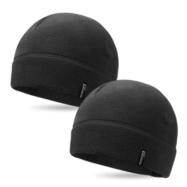 Unterhelmmütze Laufmütze Fleece Herren Damen, Schwarz
