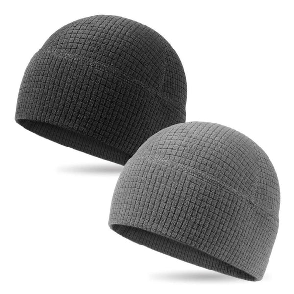 LuxusKollektion Beanie Laufmütze Thermo Fleece Black+Grey, Unisex