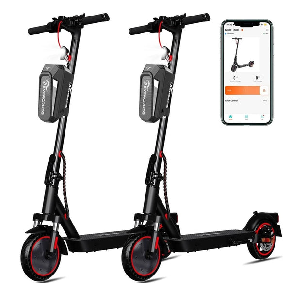 EVERCROSS TECH EV85F ABE E-Roller, 8.5 Zoll, Schwarz-Rot, 2 Stück