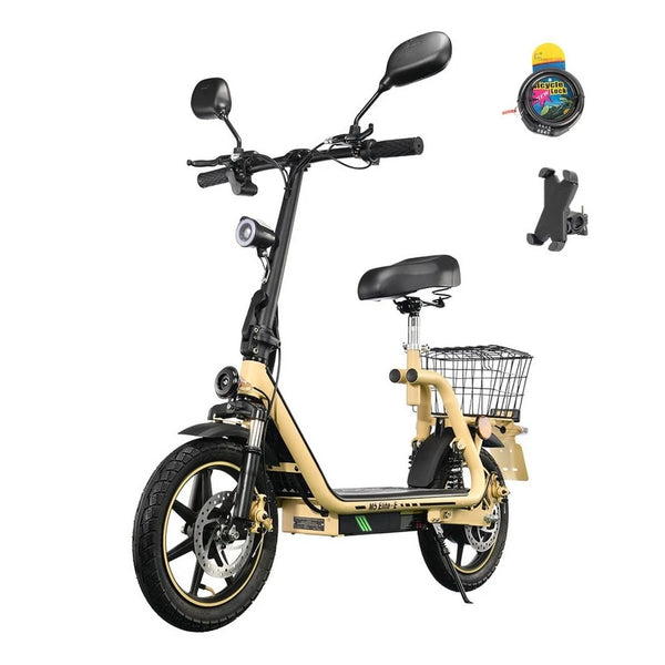 TWOFISH Elite-E EEC E-Scooter, 14 Zoll, Beige, 500W Motor