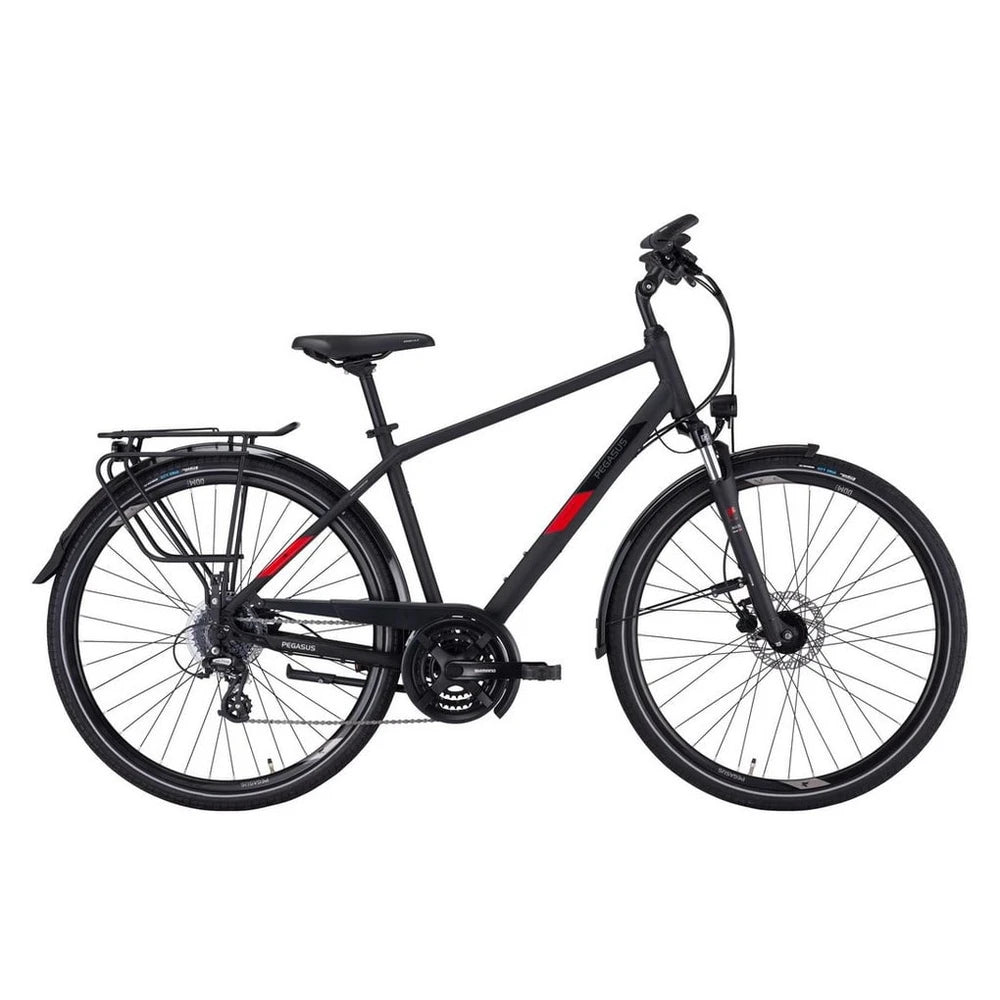 Pegasus Solero SL Disc 24 Herren Trekkingrad, 24 Gang, Schwarz, 2024