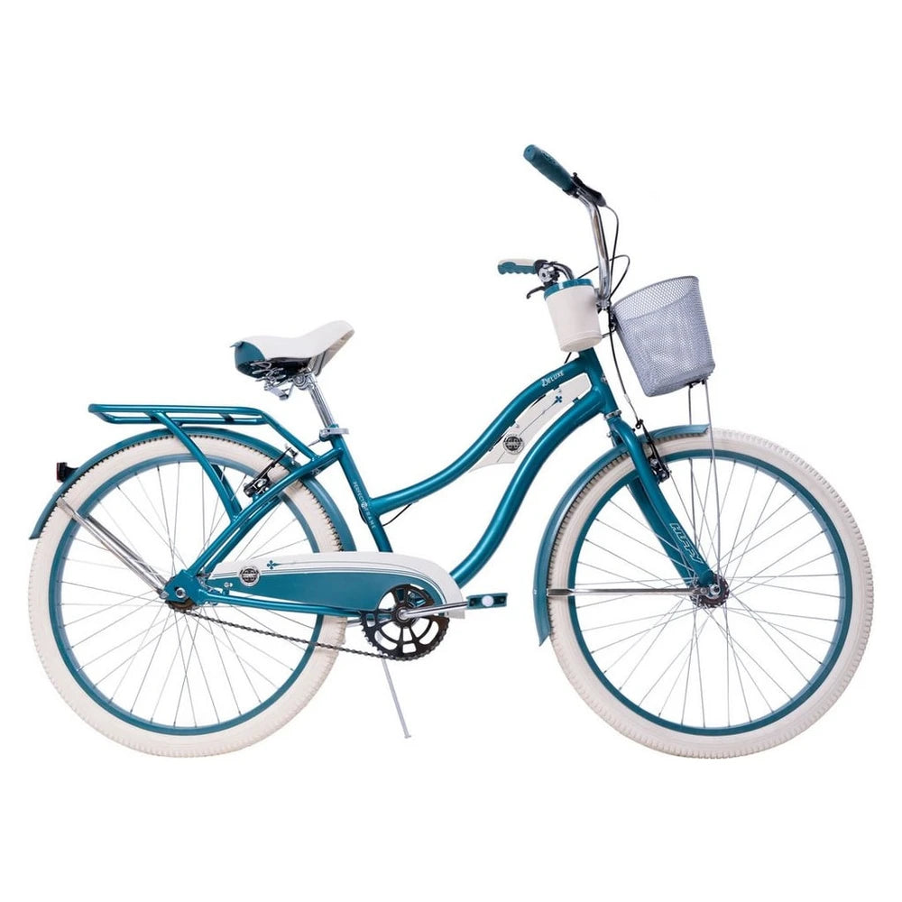Huffy Deluxe Cruiser Hybrid Bike, Mattes Smaragdgrün, 26-Zoll Räder