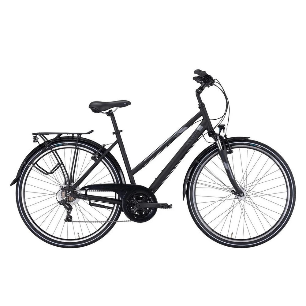 Pegasus Trekkingrad Piazza 21 Damen Trapez schwarz 2026, 21 Gang Shimano