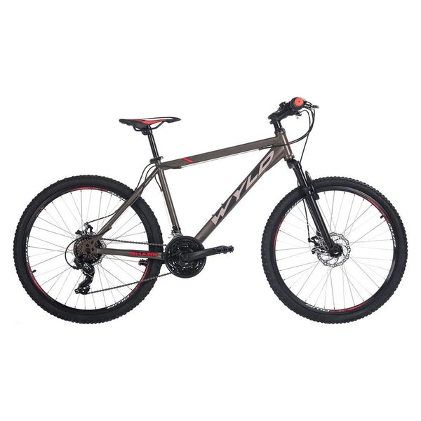 WYLD Mountainbike Hardtail 26'' Sharp Anthrazit-Rot, 21 Gänge, Shimano Tourney