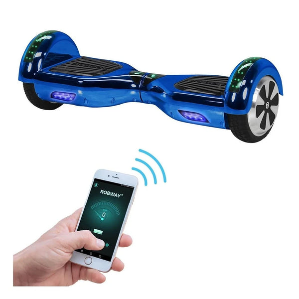 ROBWAY W1 Chrom Balance Board, 6.5 Zoll, Blau Chrom, 700W, Bluetooth