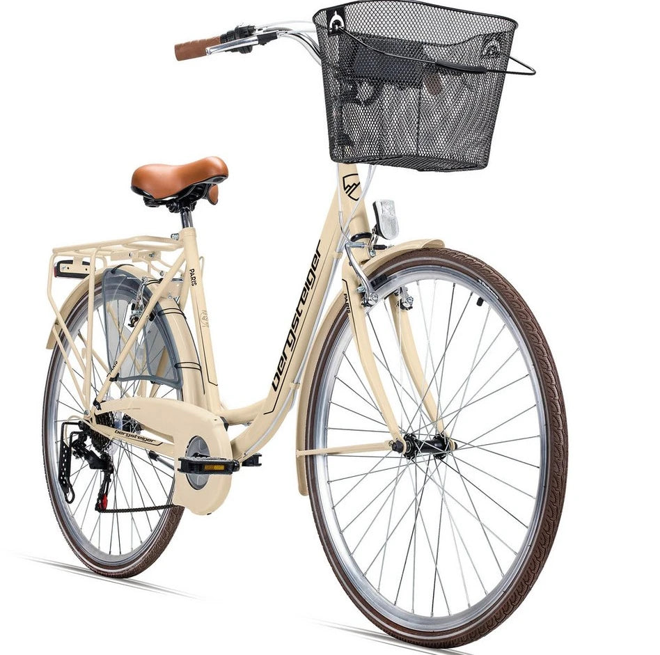 Bergsteiger Cityrad Paris, 26/28 Zoll, Damenfahrrad, 6-Gang Shimano, V-Bremsen
