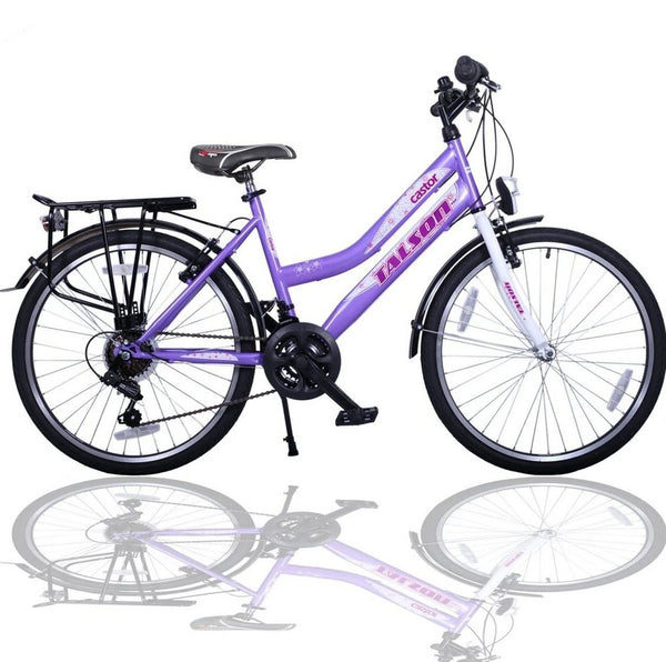 Talson Cityrad 26 Zoll, 21 Gang Shimano, Kettenschaltung, StVZO Beleuchtung, Lila