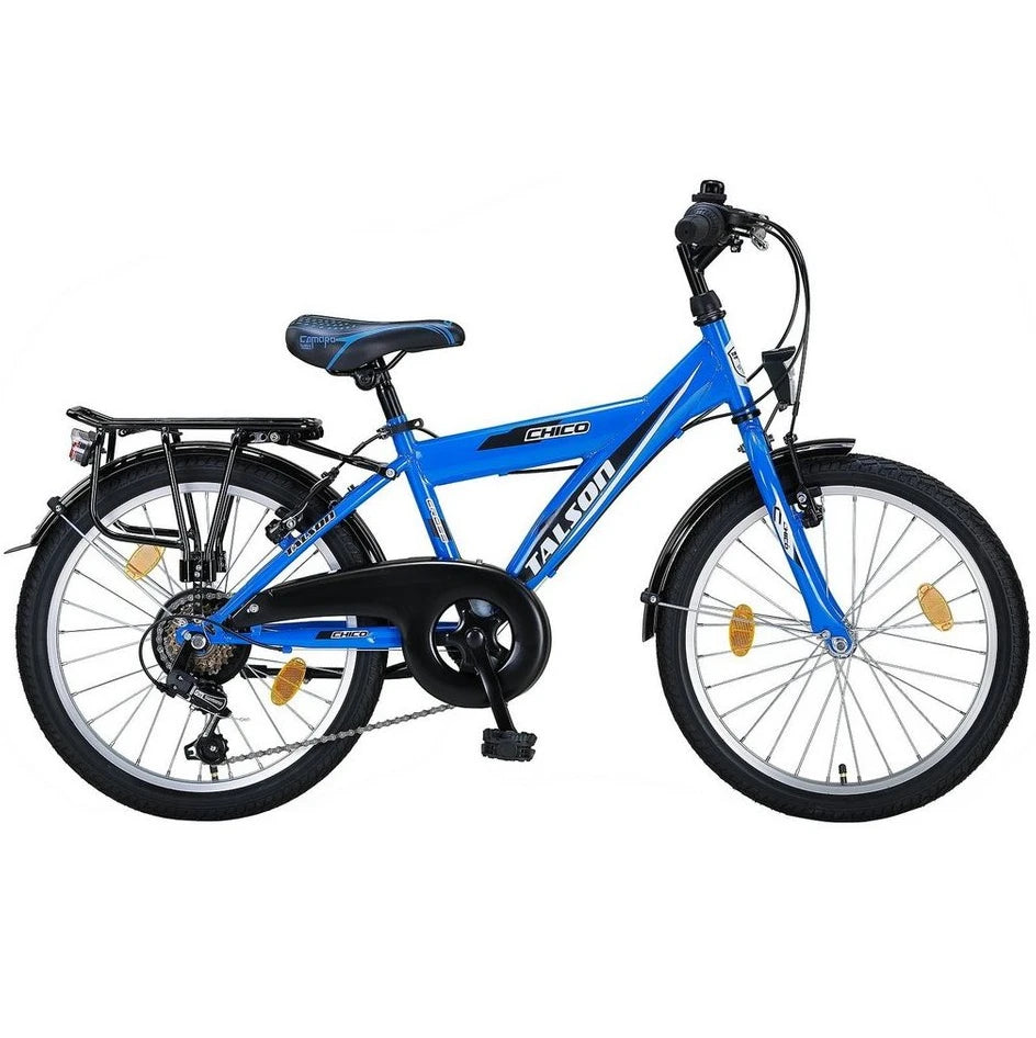 Talson Kinderfahrrad 20 Zoll, 6 Gang Shimano, StVZO Beleuchtung, Blau