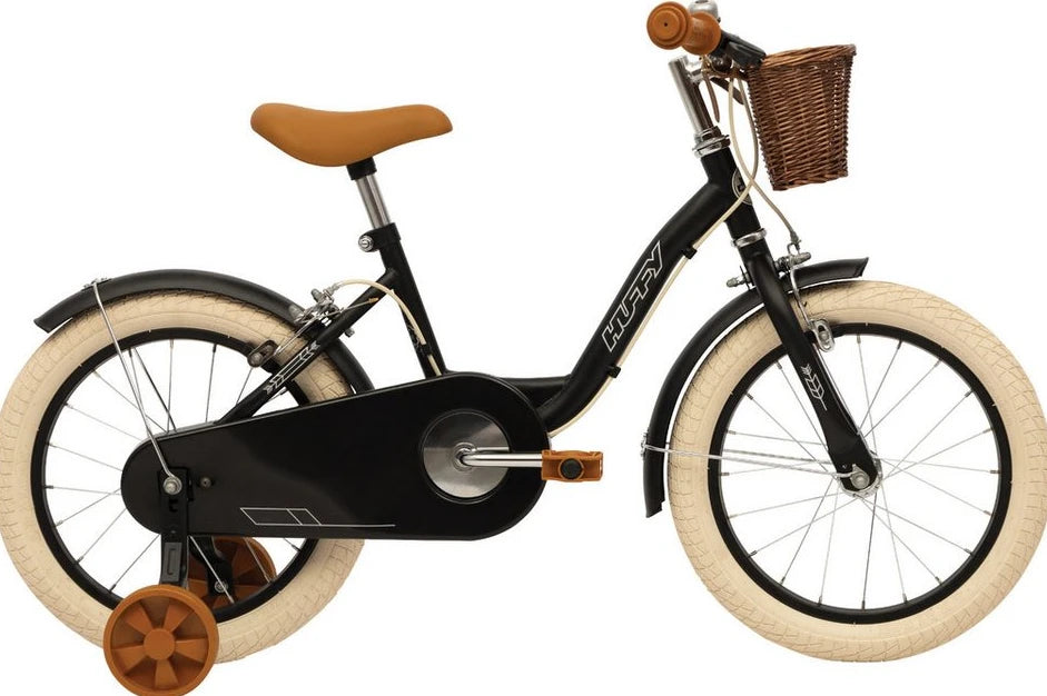 Huffy Kinderfahrrad Vintage 16-Zoll Ein-Gang, Retro-Design, Stützräder