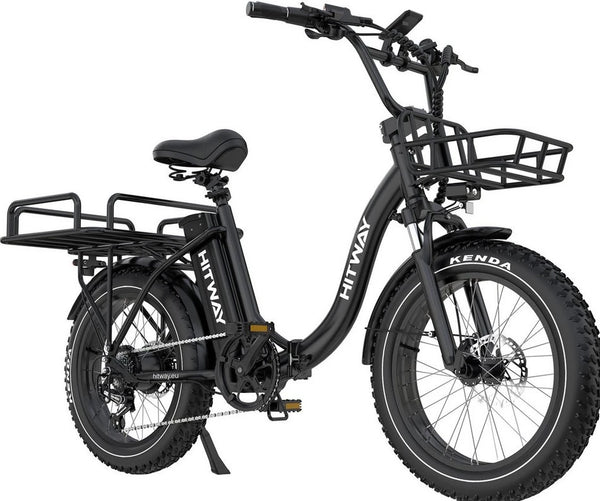 HITWAY E-Bike Cityrad 20x4 Zoll, 48V 27Ah Akku, 7-Gang Shimano, Klapprad