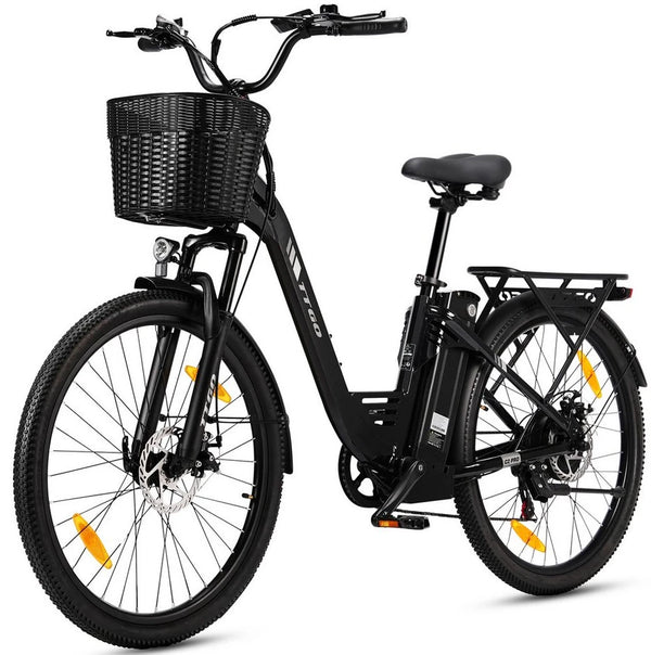 TTGO E-Bike Cityrad 26 Zoll, 80-120km, 7 Gang SHIMANO, 650 Wh, Aluminiumrahmen